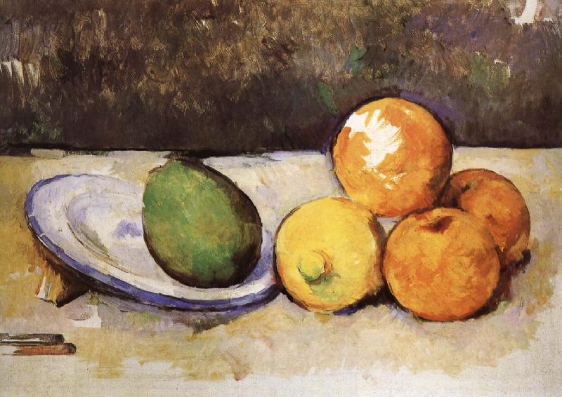 Paul Cezanne and fruit have a plate of still life oil painting picture
